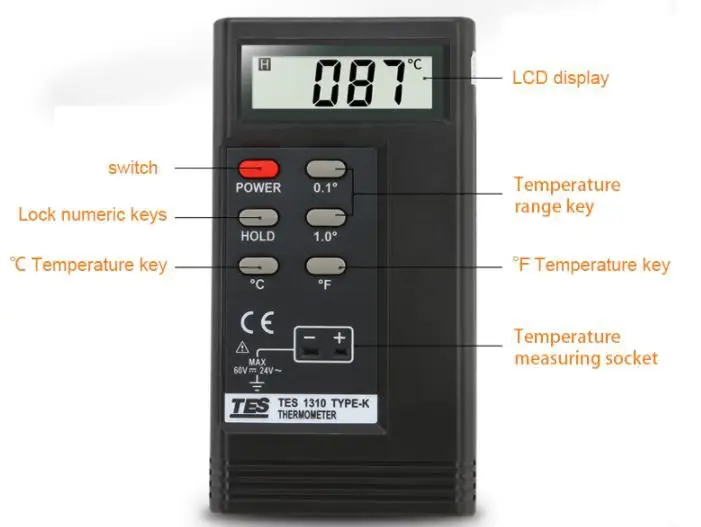 High Temperature Sensor K Type Digital Thermometer — product detail 1