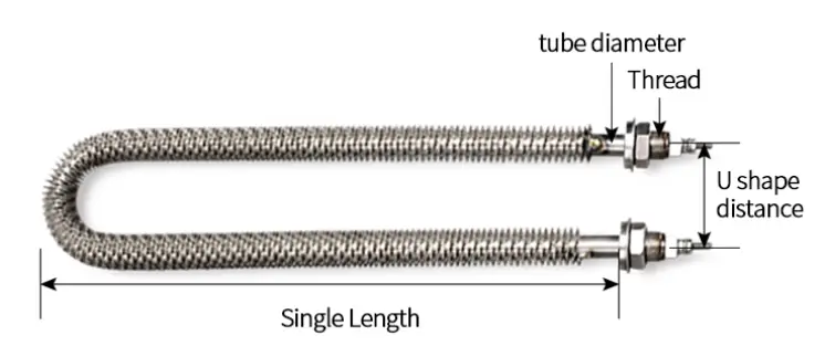 Heating Element W Shape — 380v u shaped 1kw 1.5kw 2kw stainless steel electric tubular air finned oven heating element 5