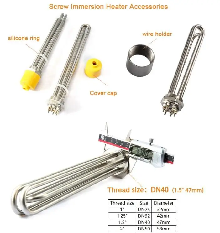 Stainless Steel electric oil Water Immersion Heater — product detail 3