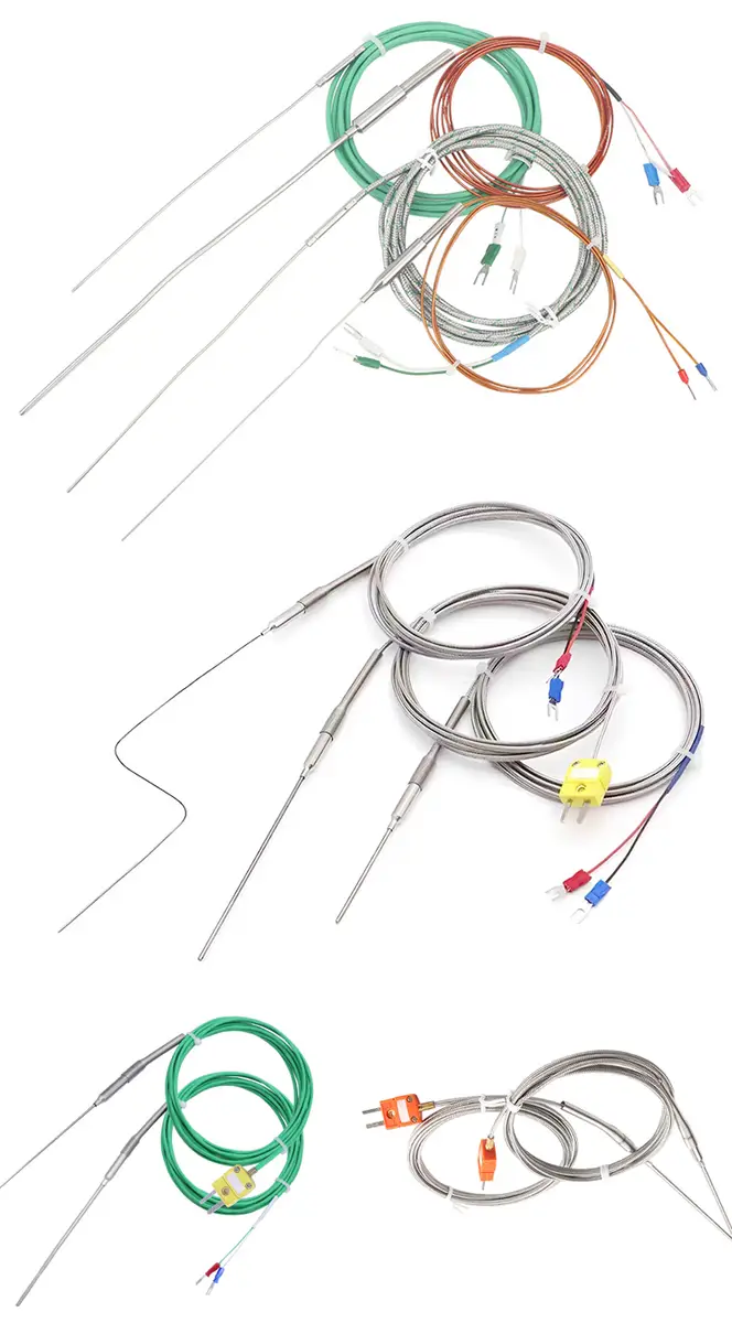 T Type Thermocouple — stainless steel probe 1mm 2mm 3mm temperature sensor thermocouple type t with stainless tip for low temperature liquid nitrogen 5