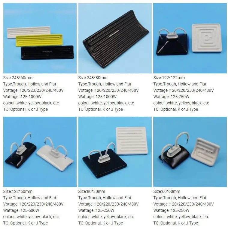 Ceramic Infrared Panel Heater with Thermocouple — product detail 1