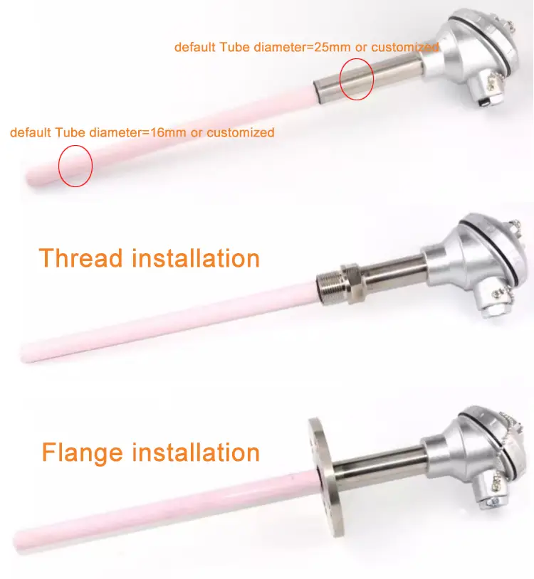 Type B Thermocouple — High Temperature Sensor R S B Platinum Rhodium Type Ceramic Probe Thermocouple 2