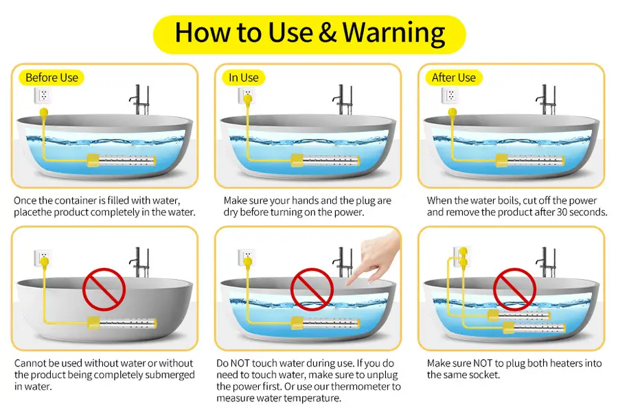 Electric Water Heaters — submersible 220v 1500W bucket electric Immersion portable Water Heater for bathroom 7