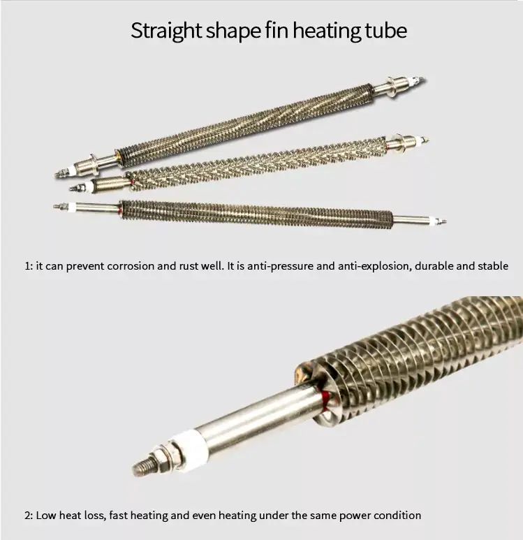 Stainless Steel Straight Type Air Finned Heating Element — product detail 3