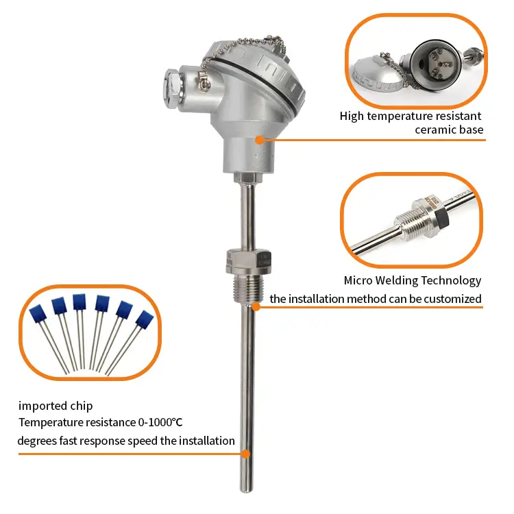 PT100 E K Type Thermocouple — industrial rtd screw Stainless steel high Temperature Sensor K Type Thermocouple for Gas Stove 4