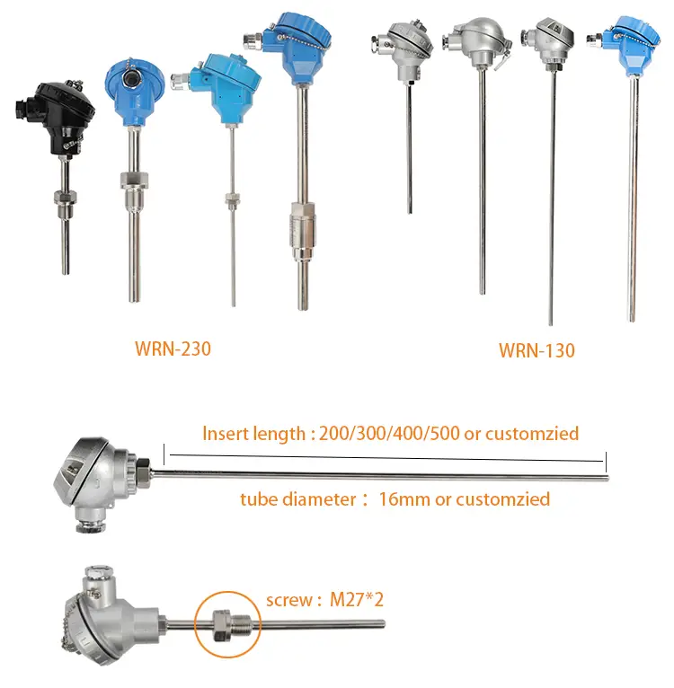 Thermometer Pt100 — Industrial Temperature Sensor Resistance Pt100 Thermocouple Double element 2