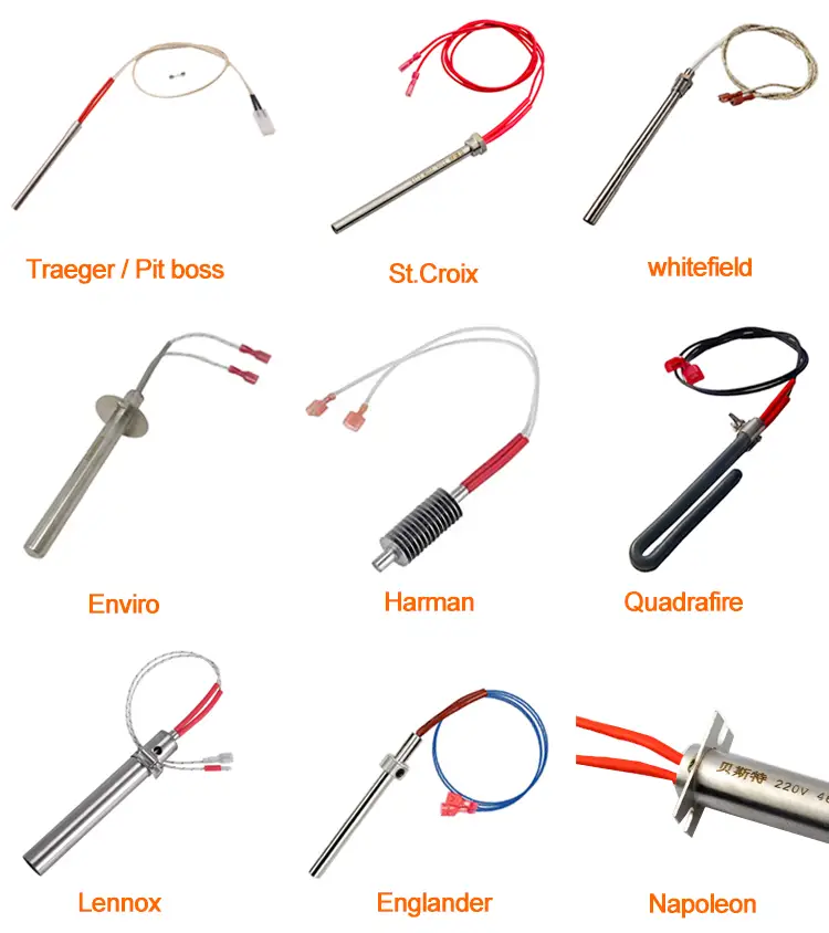 Pellet Grill Igniter For Lennox Stove — H8127 12150213 XP3500 400 Watts 120V AC Pellet Stove Threaded Ignitor Hot Rod for Whitfield & Lennox 6