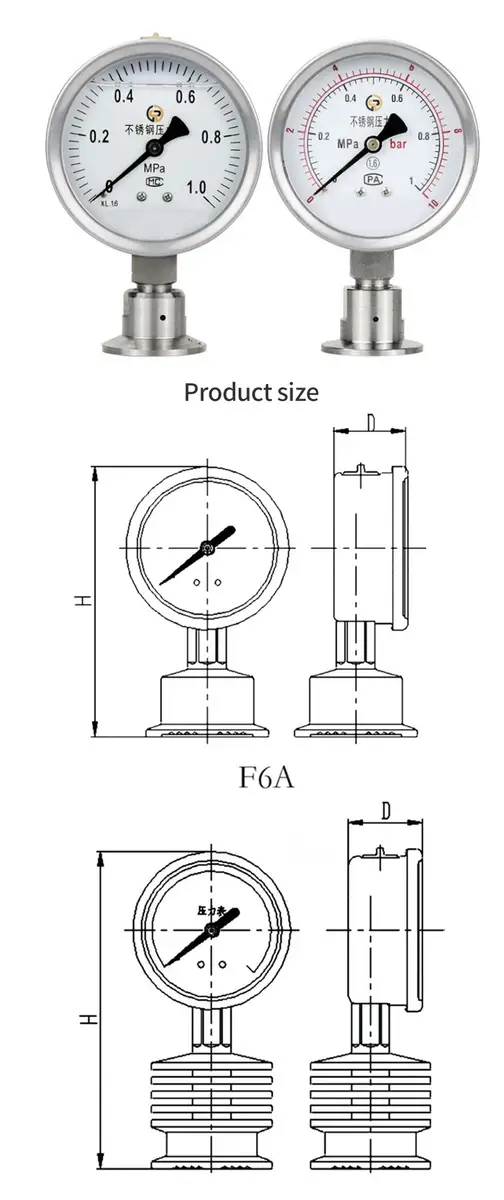 Diaphragm Pressure Gauge — product detail 2