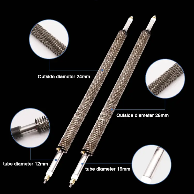 Finned Heater — 220 volt dc stainless steel industrial electric finned resistance air oven straight tubular heating elements 3